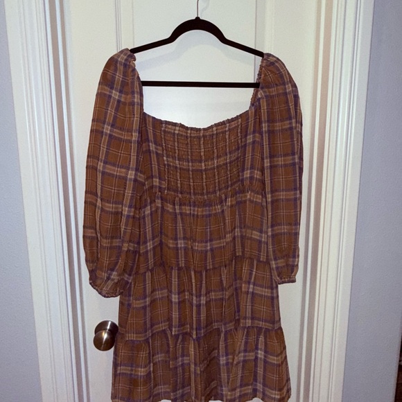 Gianni Bini Plaid Brown and Blue Dress— Bought from Dillards - Picture 5 of 9